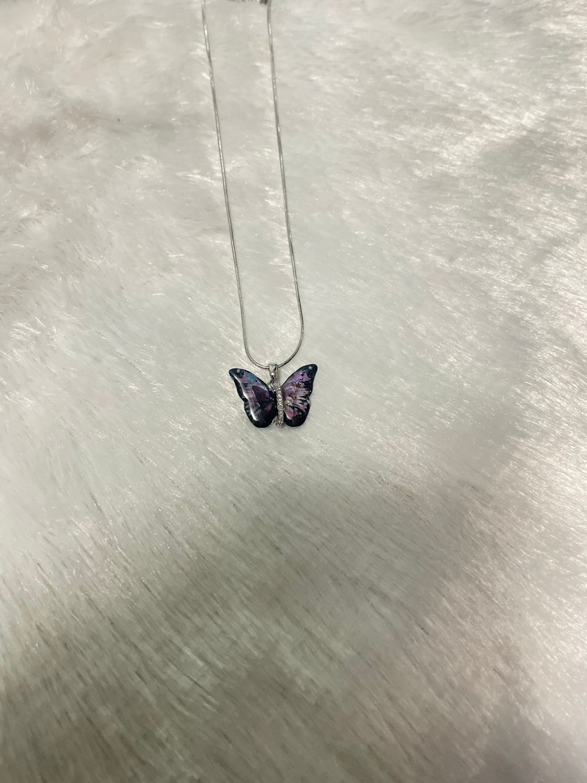 Pendant with Chain : Silver : Butterfly