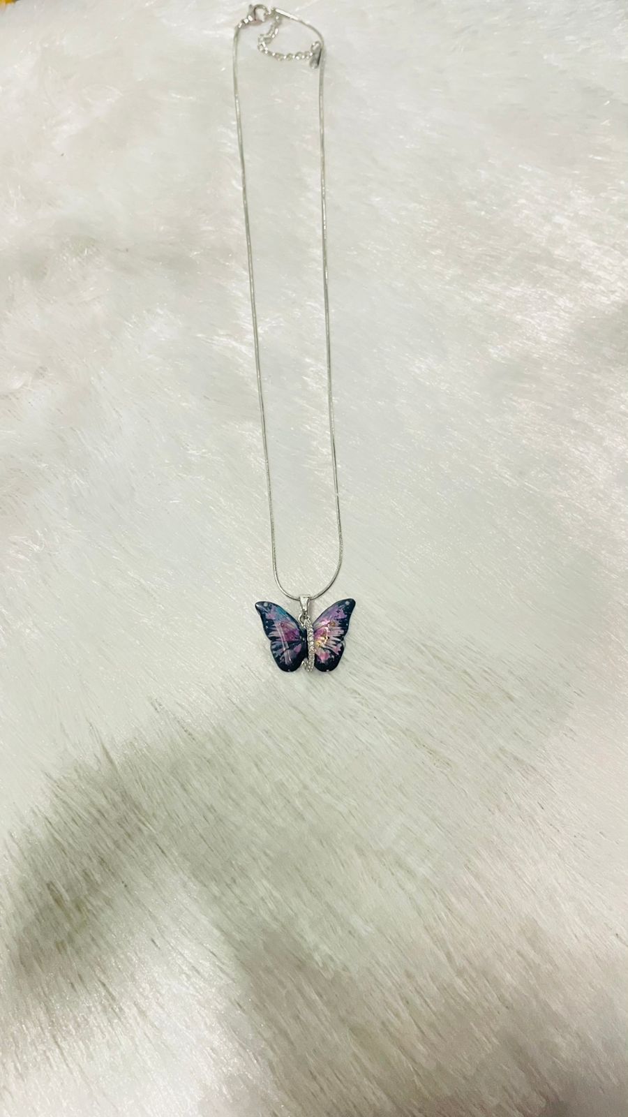 Pendant with Chain : Silver : Butterfly