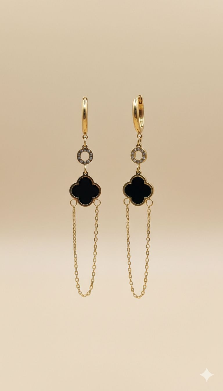 Clover Fashionable Long Earrings